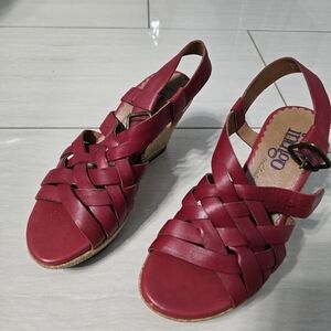 Red Clarks Sandals